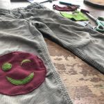 smiley patch on children's pants