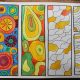 colourful doodle paintings in sketchbook