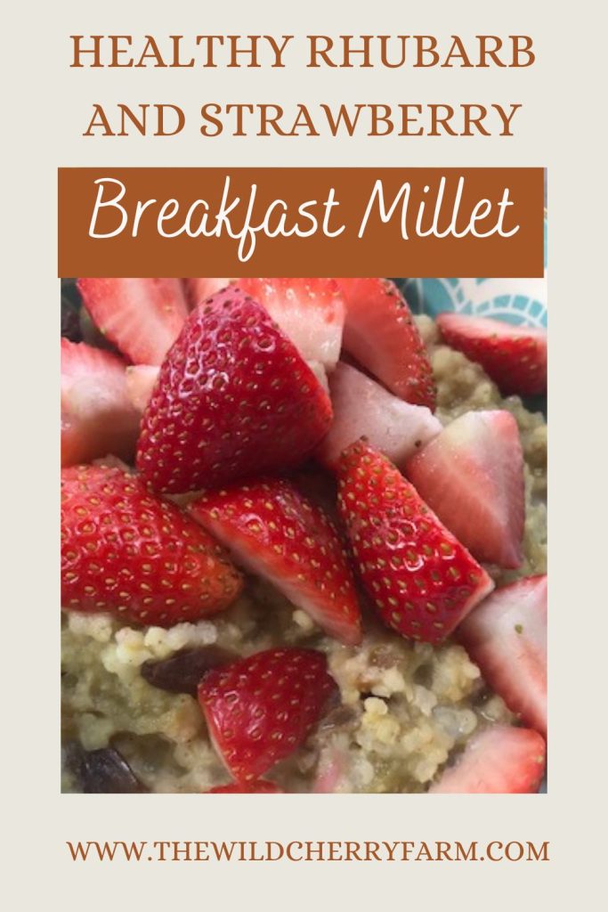 Rhubarb and Strawberry Breakfast Millet Pinterest Pin