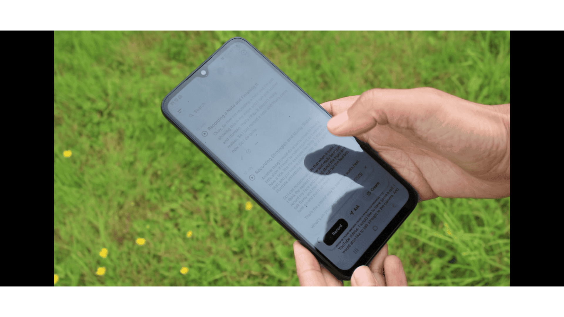 female hand using a smartphone app
