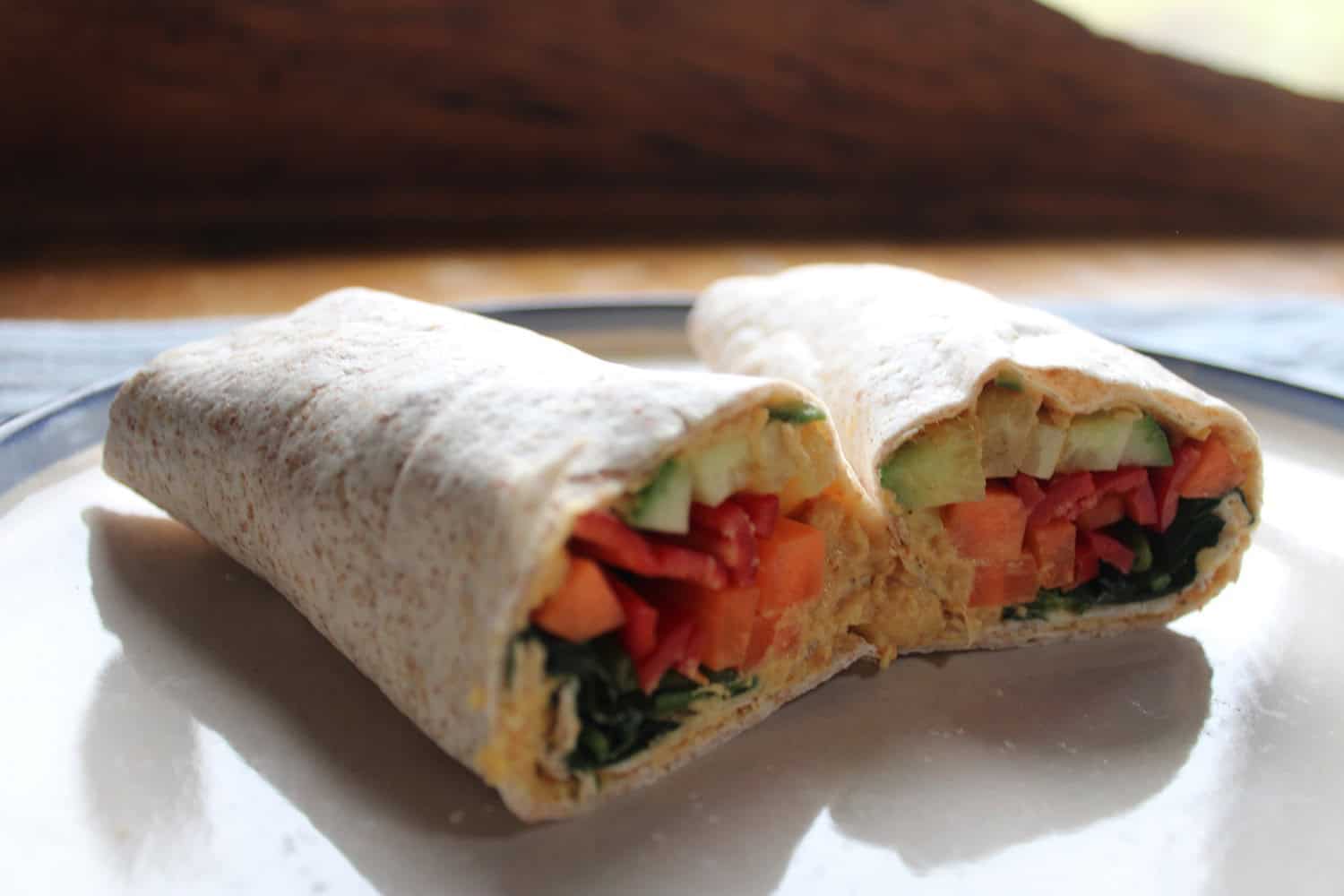 chickpea and veggie wrap