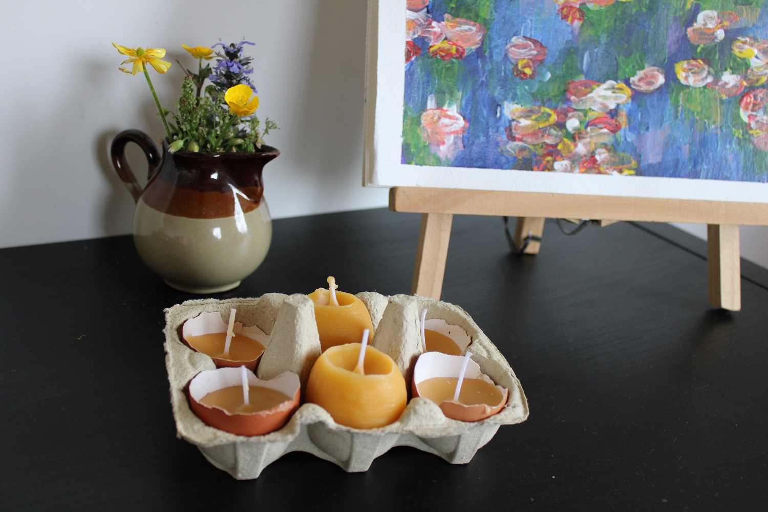 beeswax eggshell candles