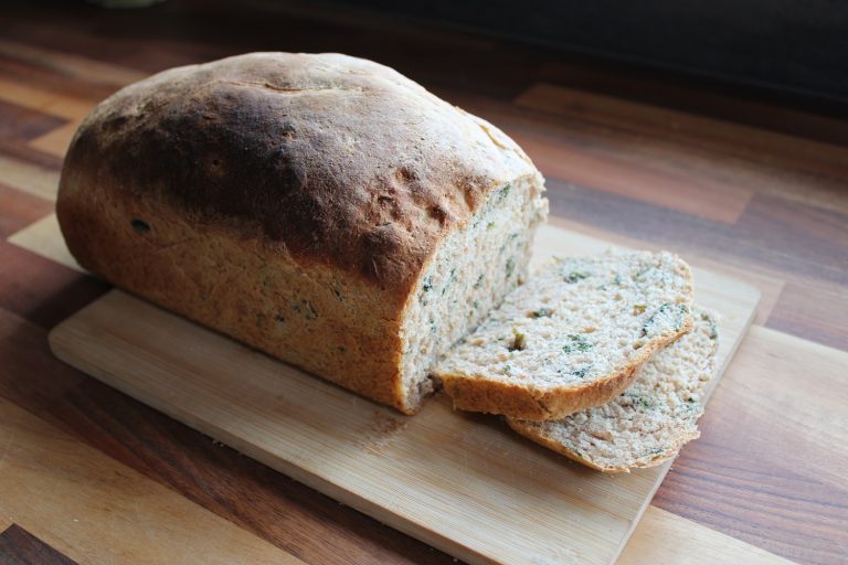 nettle bread on bread board