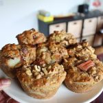 wholemeal spelt rhubarb muffins